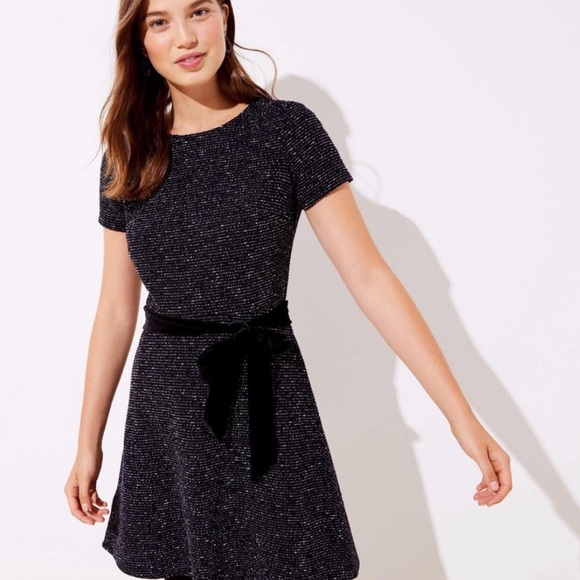 LOFT Dresses & Skirts - NWT LOFT Textured Velvet Belted Midi Dress